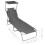 vidaXL foldbar liggestol med baldakin, grå, aluminium 6