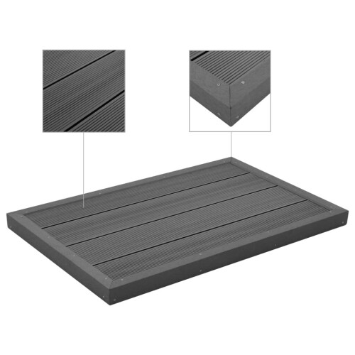 VidaXL vidaXL Floor Element for Solar Shower Pool Ladder WPC Accessory Board Panel 2