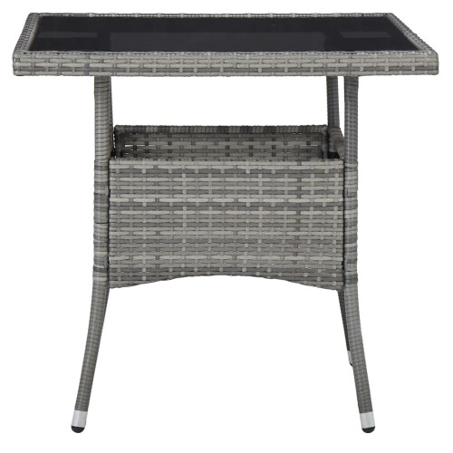 VidaXL vidaXL Garten-Esstisch Grau Poly Rattan und Glas 2