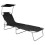 vidaXL foldbar liggestol med baldakin sort aluminium 2