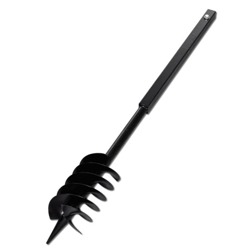 vidaXL Ground Drill with Handle Auger Bit 120mm 2 Spirals Steel Black Digger 2