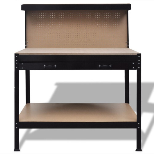 VidaXL vidaXL Workbench with Pegboard and Drawer Station Garage Tool Storage Shelf 2