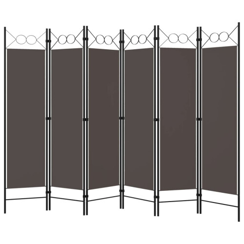VidaXL vidaXL 6-Panel Room Divider Anthracite Folding Panel Screen Folder Partition 2