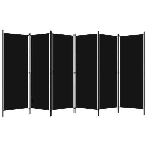 VidaXL vidaXL 6-Panel Room Divider Black 300x180 cm Wall Partition Screen Separator 2