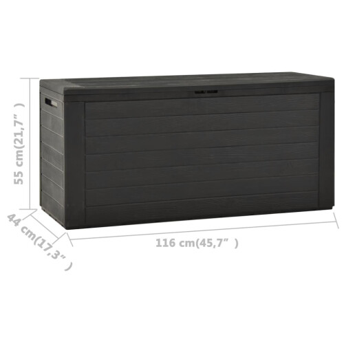 vidaXL Gartenbox Anthrazit 116x44x55 cm 2