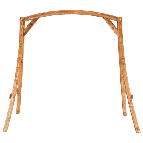 VidaXL vidaXL Solid Bent Wood Swing Frame with Teak Finish Bench Chair Accessory 2