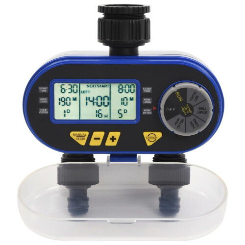 VidaXL vidaXL Automatic Digital Water Timer with Dual Outlet Hose End Tap Timers 2