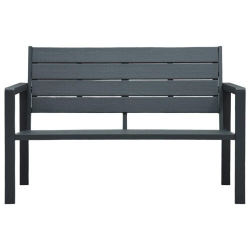 VidaXL vidaXL Gartenbank 120 cm HDPE Grau Holz-Optik 1