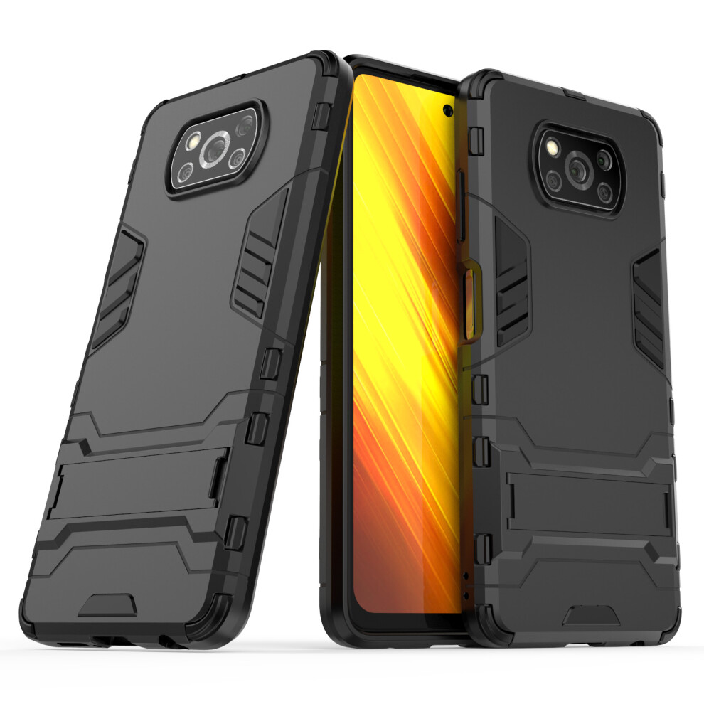Bakeey For Poco X3 Pro Poco X3 Nfc Case Armor Shockproof With Stand Holder Pc Protective Case Back Cover 6900076742283