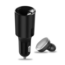 2 in 1 Dual USB Car Charger Wireless bluetooth Earphone Stereo Handsfree Car Kit Headset Earpone