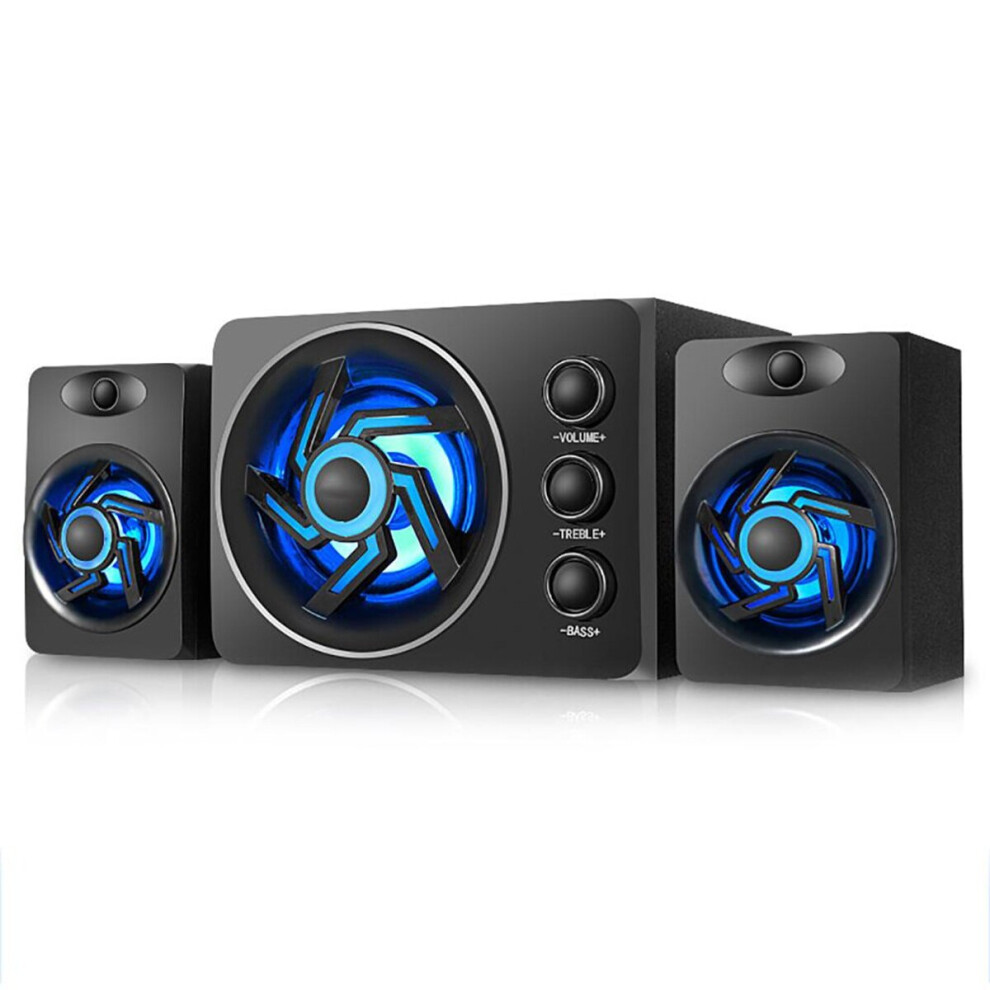 2.1 Computer Bluetooth Speaker Wooden Bass Tf Card U Disk Led Wired Speakers Light 616262993242