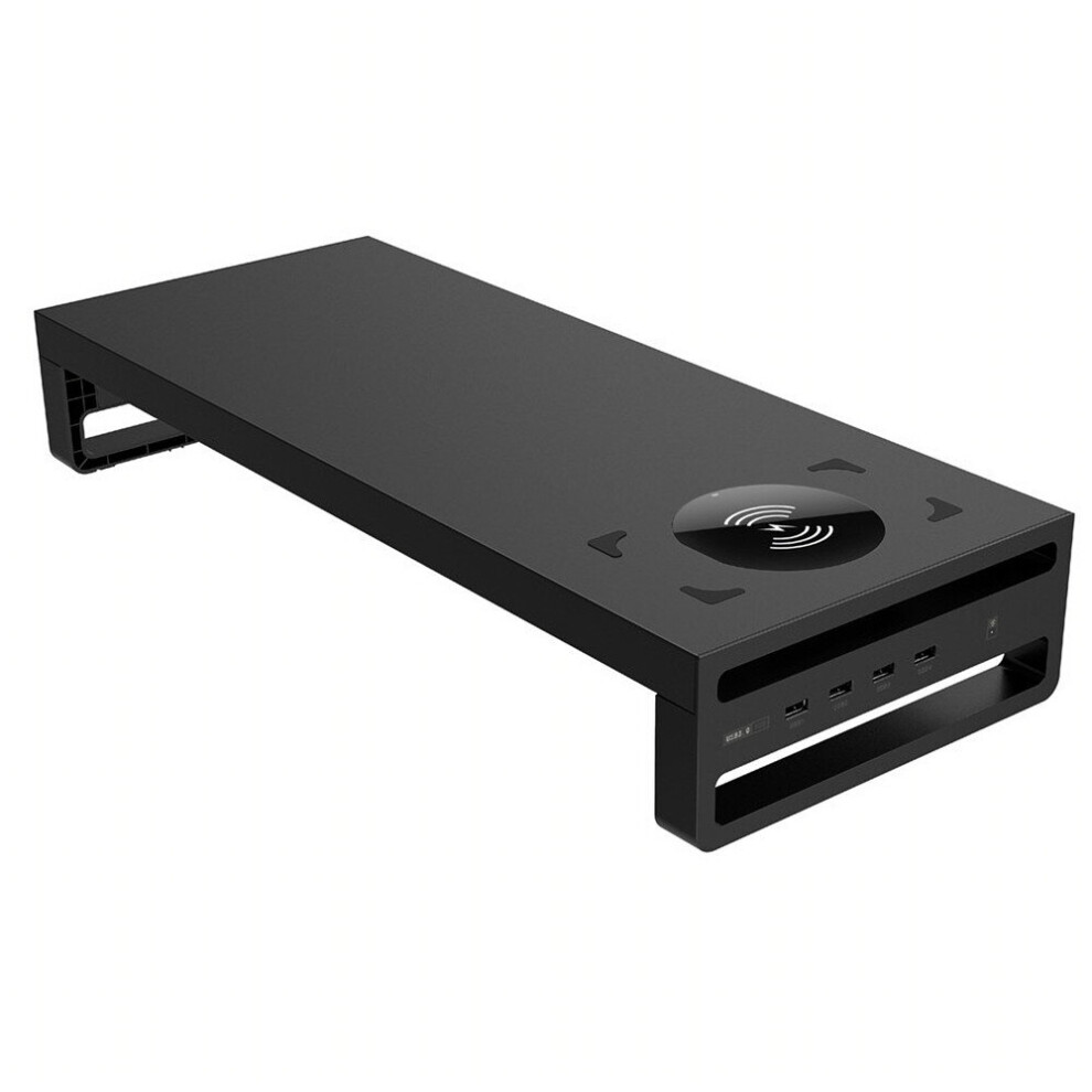 Multi Function Desktop Monitor Stand Computer Screen Riser Usb 3.0 Charging Wireless 8725831111849