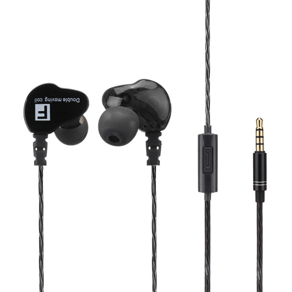 Double Dynamic Universal Earphone Bass In Ear Waterproof Mobile Phone Headset 9379616119101