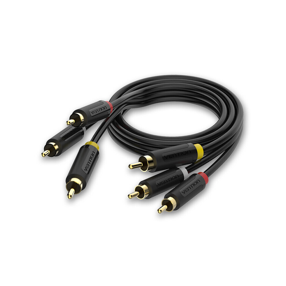 Vention 3Rca To 3Rca Cable Male To Male Av Cable 1M 1.5M 2M Rca Connector Video Cable For Stb Dvd Gold 6900227616609