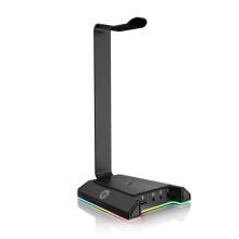 EKSA W1 Gaming Headset Stand with 7.1 Surround 2 USB and 3.5mm Ports RGB Headphones Holder for Game Lover Gaming PC Accessories Desk