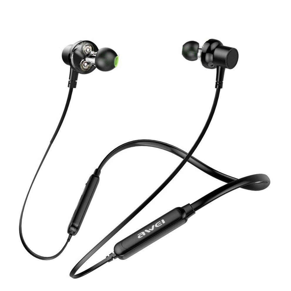 [Dual Dynamic Driver] Awei G20 Bluetooth Earphone Neckband Magnetic Adsorption Waterproof Headphone 6900365742017
