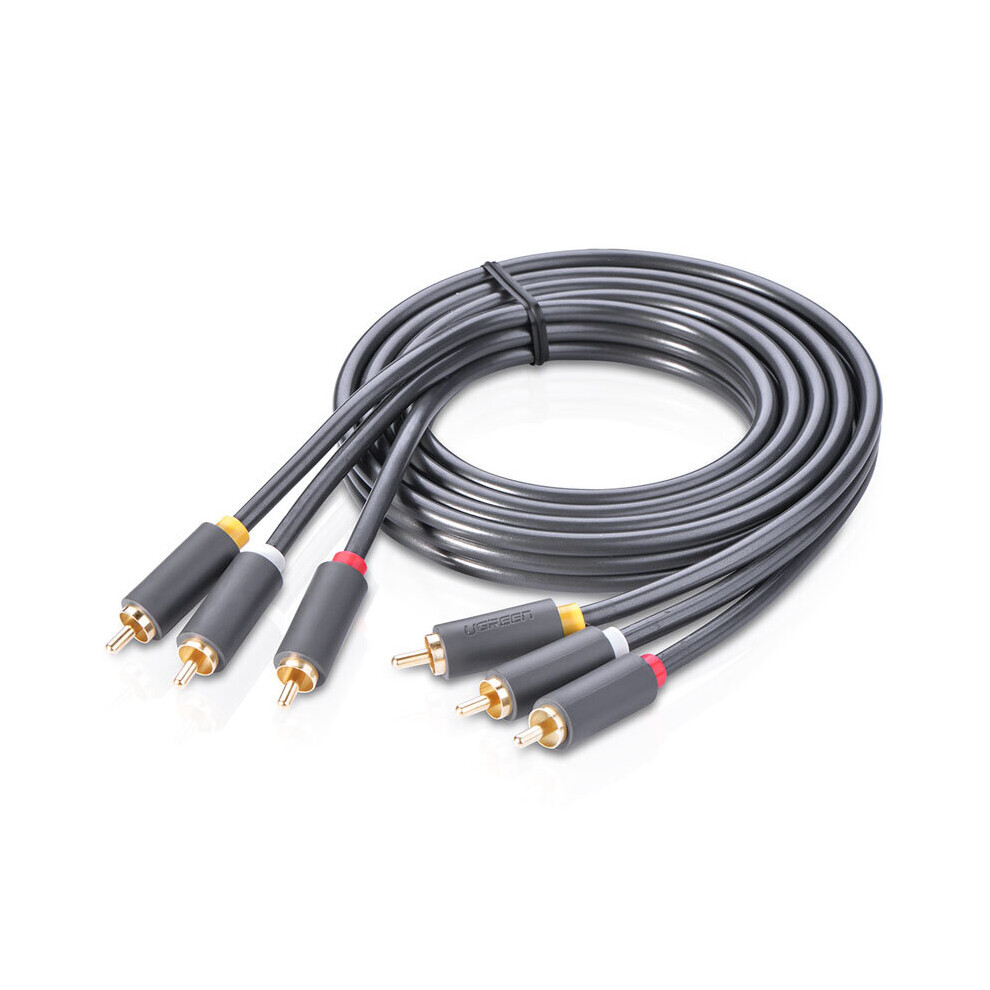 Ugreen Av105 1.5M 3Rca Male To Male Av Audio Cable For Set Top Box Dvd Tv Gold 5602218066974