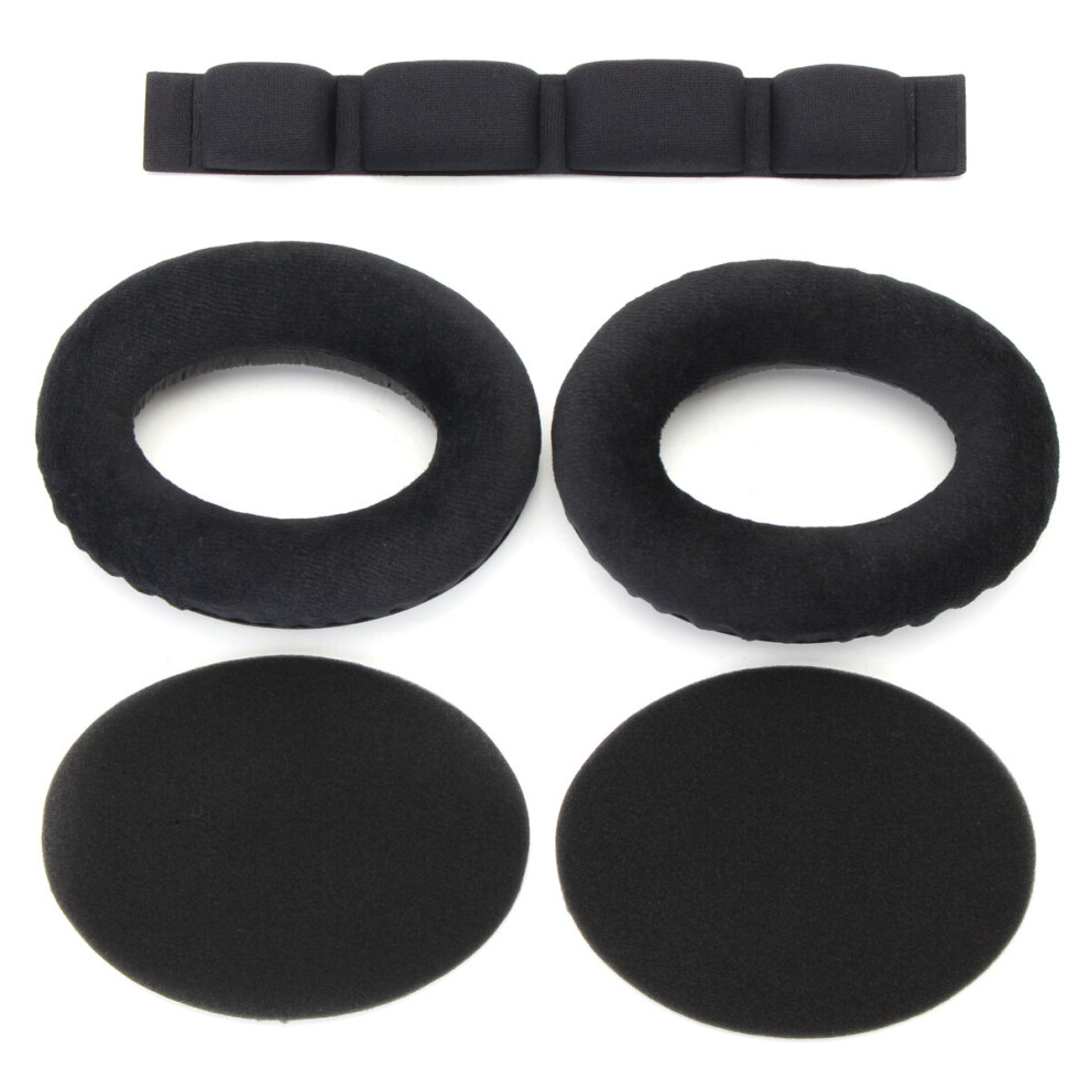 1 Pair Replacement Velour Ear Pad Headband For Headphone Hd545 Hd565 Hd580 Hd600 Hd650 Black 8884161557830