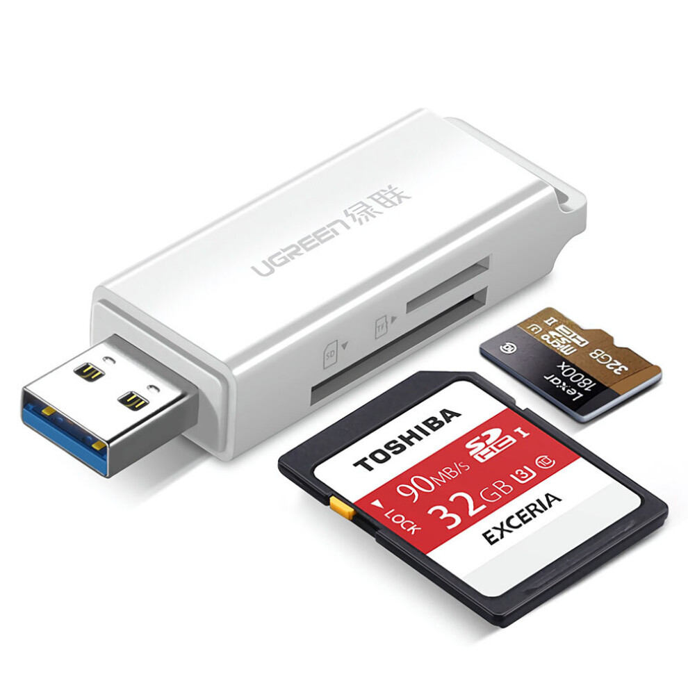 Ugreen Cm104 Usb 3.0 To Tf Sd Simultaneous Read Memory Card Reader White 712641787379