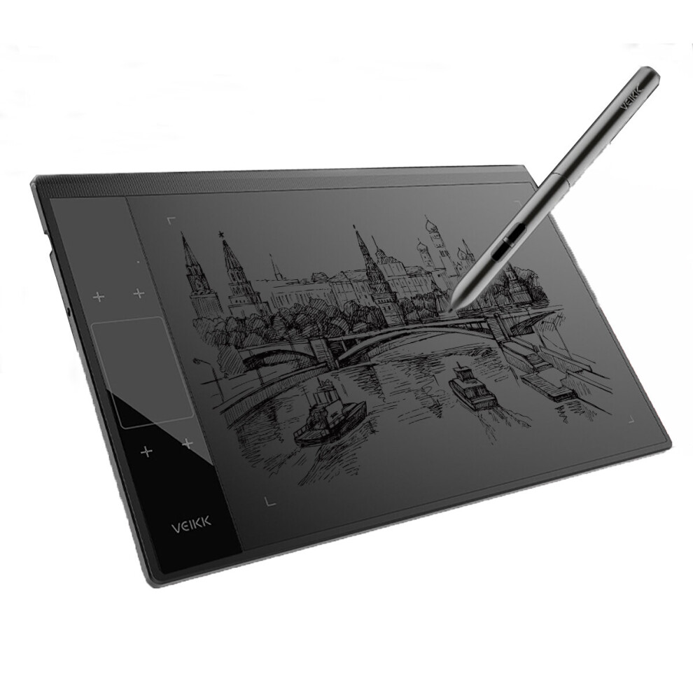 Veikk A30 Graphics Drawing Tablet For Illustrator 10X6 Inches Large Active Area Digital Pen Drawing Pad For Artists 808569059206