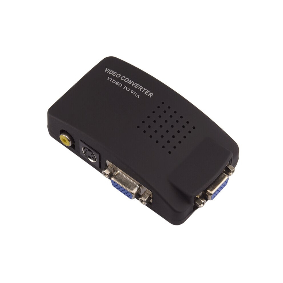 Composite S Video Rca Av In To Vga Out Video Converter Adapter High Resolution Conversion Cable 608442102070