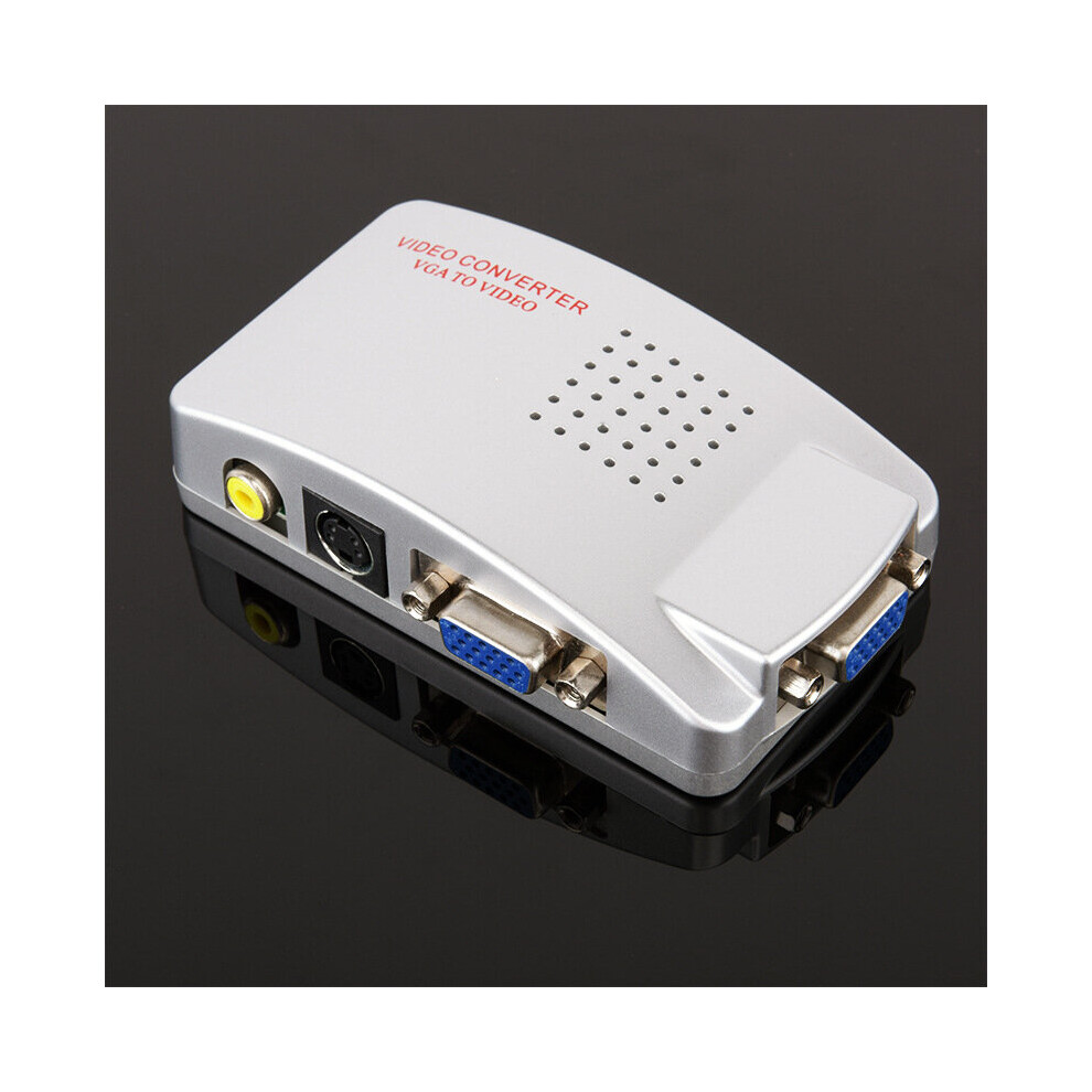 High Resolution Vga To Rca Av Video Or S Video Video Converter Video Adapter Cable Pc To Tv Silver 7418846576840