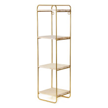 4 Tiers Wall Storage Shelves Metal Wood Modern Bookshelf Storage Rack Desktop Orangizer