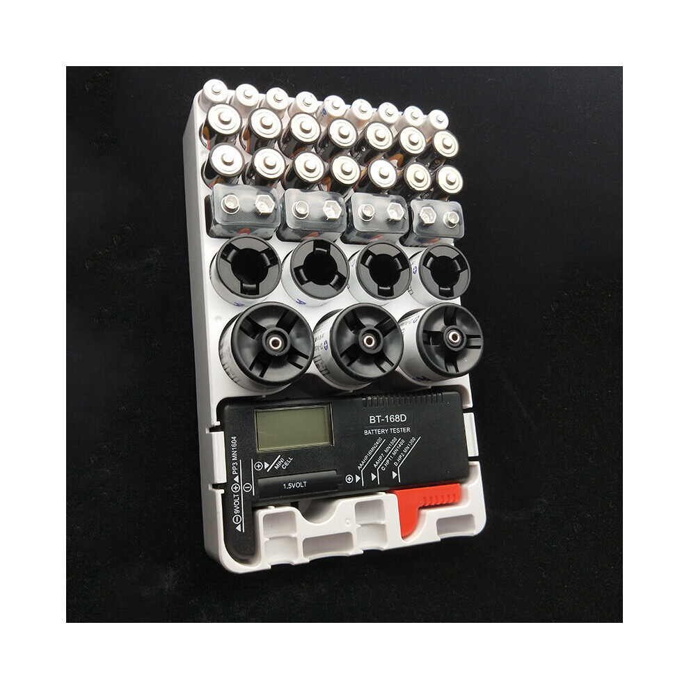 Aaa Aa 9V D C Organizer Battery Test Storage Box 384869011620