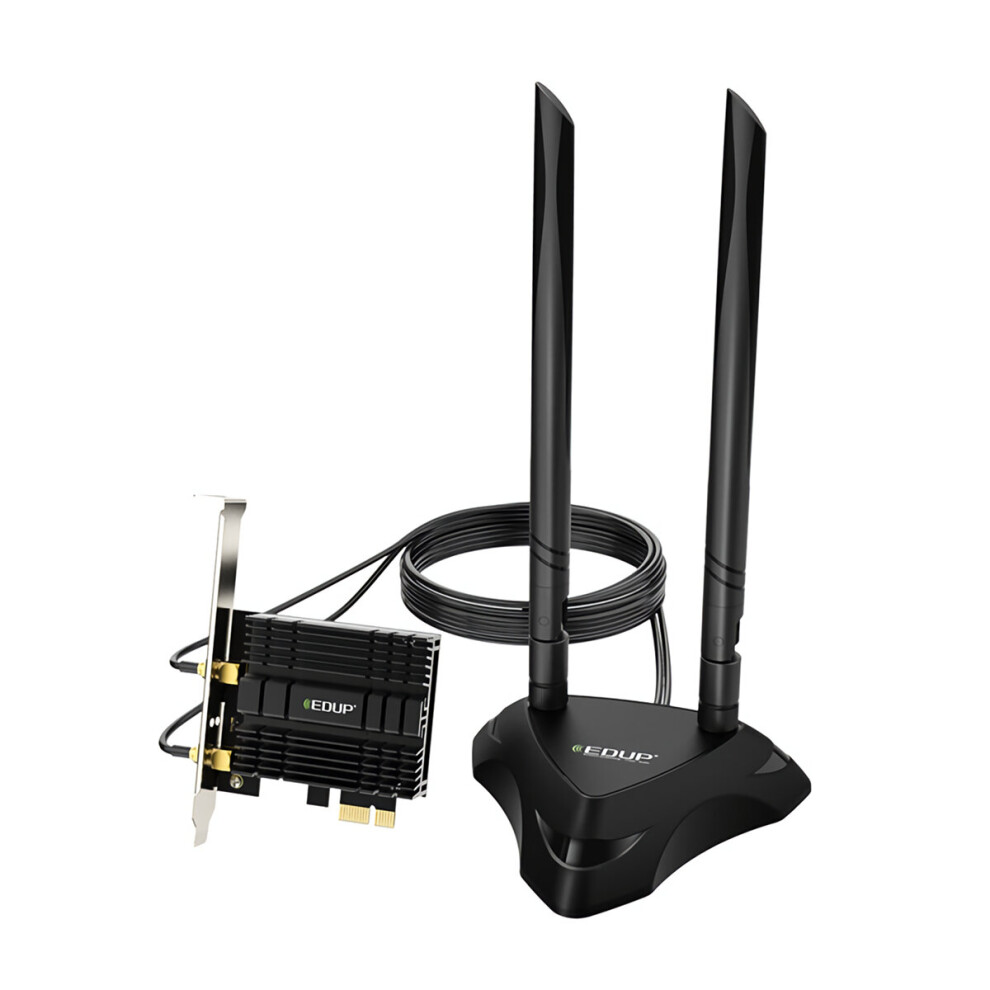 Edup Ep 9636Gs Pro Pcie Wifi 6 Card 3000Mbps 802.11Ax Dual Band Wireless Bluetooth 5.1 Adapter With Magnetic Antenna Base Mu Mimo Ofdma Advanced Hea 6906143189753