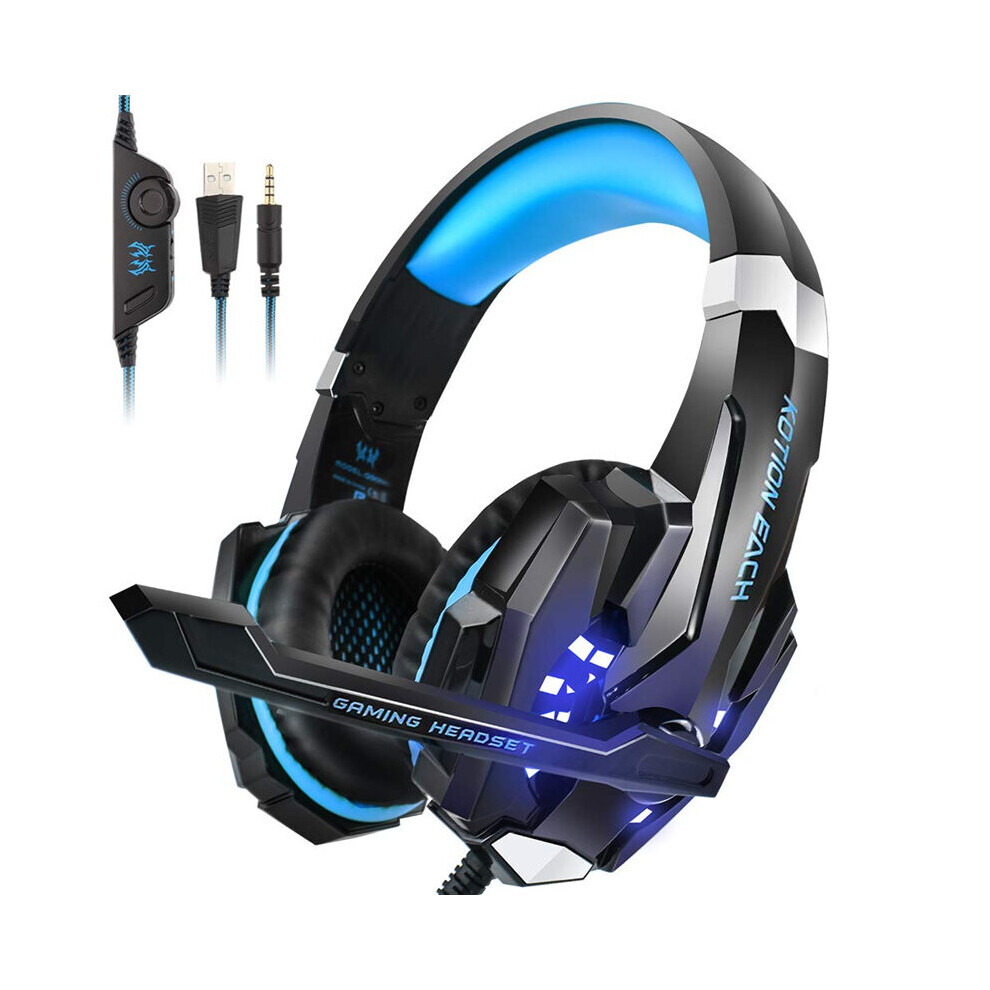Kotion Each G9000 Gaming Headset Wired Glowing Earphones Deep Bass Stereo Rgb Game Headset With Mic Light 6900078233987