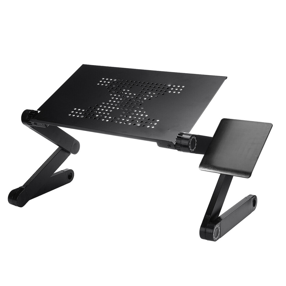 Adjustable Folding Notebook Laptop Stand Desk Table Usb Cooling Pad 1 Fans Sofa Bed Tray Bracket With Mouse Board Black 6906141654581