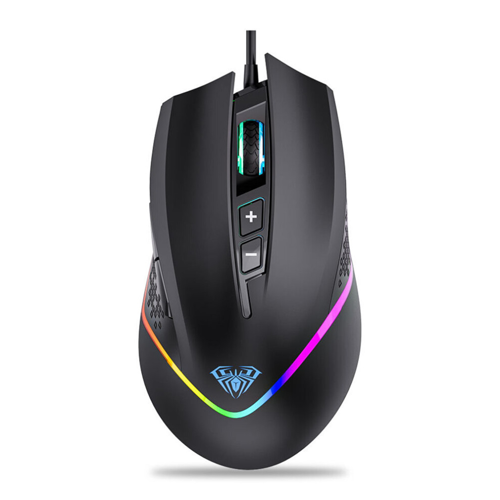Aula F805 Rgb Wired Gaming Mouse 6400 Dpi With 7 Programmable Buttons Ergonomic Comfortable Optical Gaming Mice For Usb Laptop Desktop Computer 631661882492