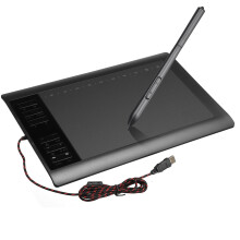 10*6 Digital Drawing Tablet 220 Point Quick Reading 8192 Pressure Sensing 5080 LPI for Mac Win Android PC Phone Shortcut Keys