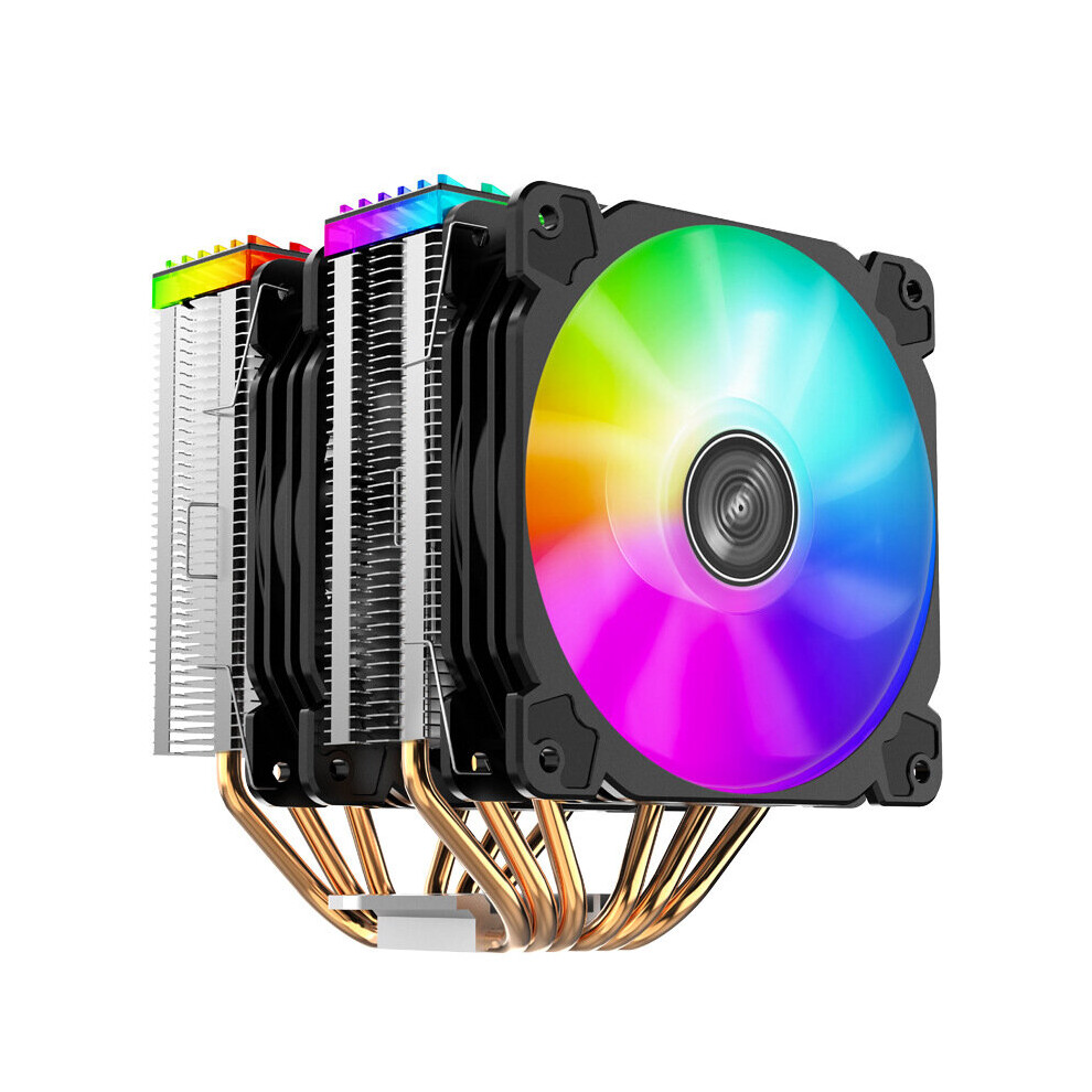 Jonsbo Cr2000 6 Heatpipes Double Tower Cpu Cooler 120Mm 5V 3Pin Argb Cooling Fan 4Pin Pwm Silence For Lga 775 1155 1156 Am4 Am3 Light 6901249117679