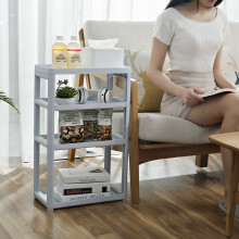 3 4 Layers Multi use Storage Shelf Simple Floor Standing Storage Rack Living Room Bathroom Kitchen Rack Bookshelf Display Stand Compartment Shelf