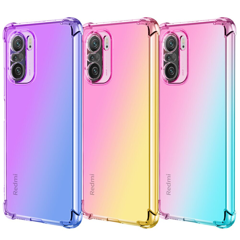 Bakeey For Poco F3 Global Version Case Gradient Color With Four Corner Airbag Shockproof Translucent Soft Tpu Protective Case 6900080182600