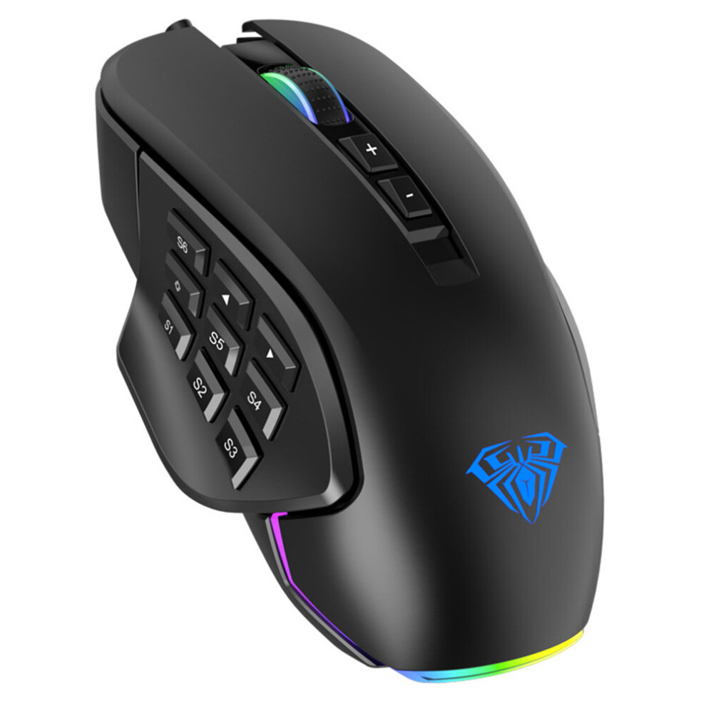 Aula H510 Wired Gaming Mouse Side Button Replacable 10000Dpi All Key Programmable Mouse For Fps Moba Mmo Game Players 6900079424704