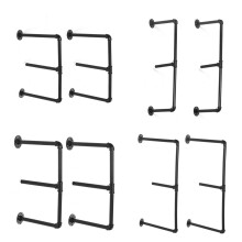 Bookshelf 2 tiers Storage Iron Shelf Rack 15 20 25 30cm Wide Organizers Modern Craft Iron Design DIY Pipe Shelf For Home Office Study Bedroom Lving