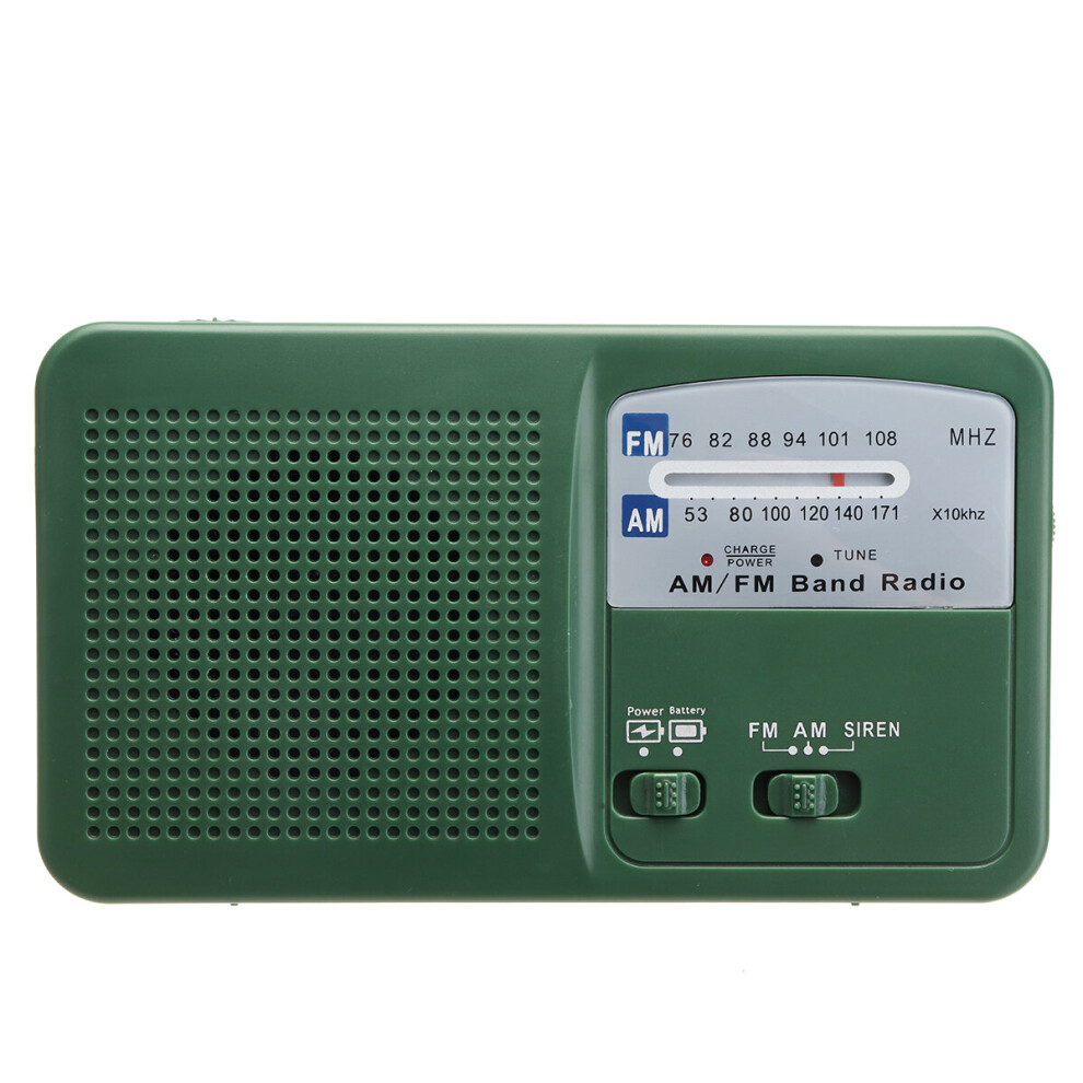 Fm Am Radio Phone Charger Flash Hand Crank Solar Powered Speaker Light 840102122947