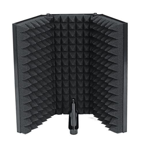 Portable Foldable Metal Microphone Isolation Shield Studio Recording Reflector