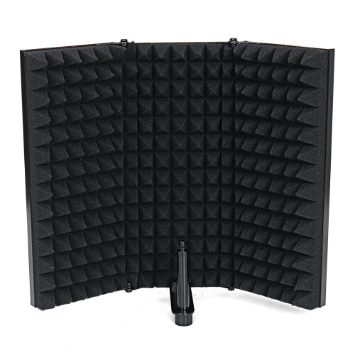 Portable Foldable Metal Microphone Isolation Shield Studio Recording Reflector 2