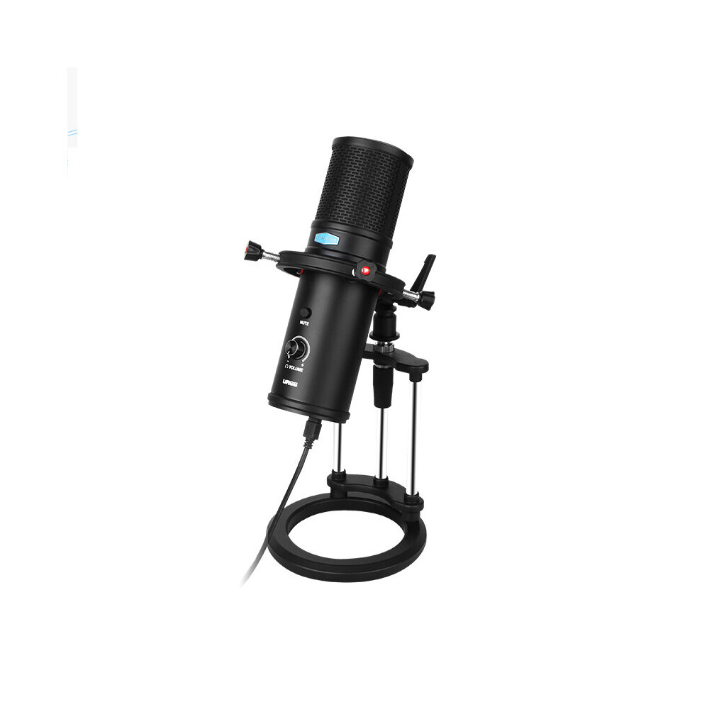 Alctron UR66 USB Condenser Microphone Audio Recording Mic with Desktop Bracket 4 Pickup Modes Directivity Stereo 16mm Electret Mic for Live Broadcast