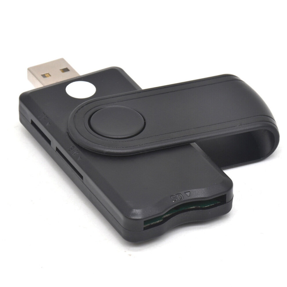 Usb2.0 Smart Card Reader Sim Sd Tf Ic Card Adapter Multifunctional Intelligent Card Reader Support 5412G Black 603338728709