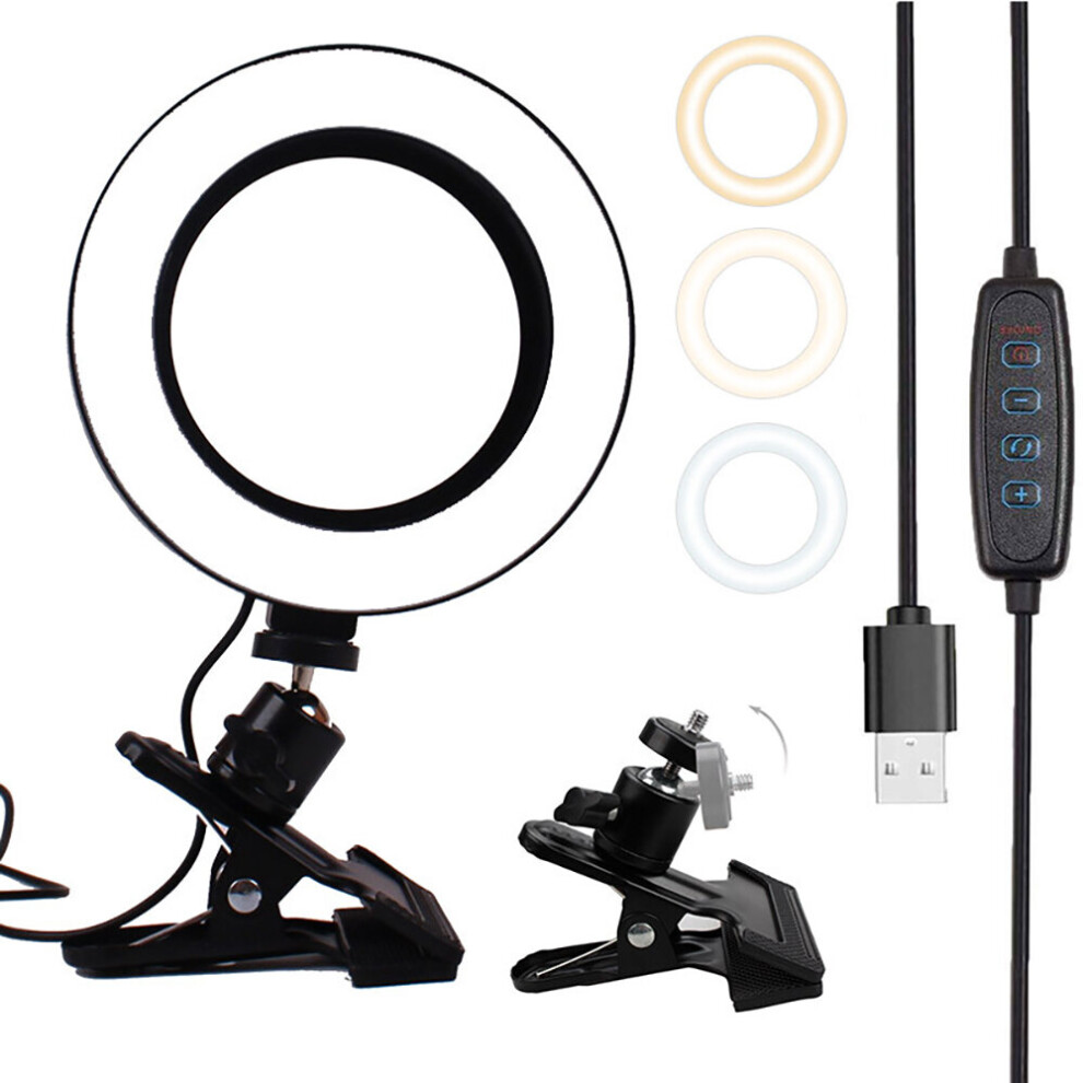 Liben Lb 6J 6Inch Led Ring Dimmable Selfie Ring Lamp Three Kinds Of Color Temperature Line Control For Computer Live With Clip Light 6906143015601