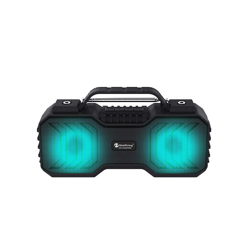 Newrixing Nr 2029Fmd Speaker Wireless Bluetooth Soundbar Bass Fm Radio Tf Card Aux In Waterproof Ambient Portable Outdoor Soundbox With Mic Light 6900078809663