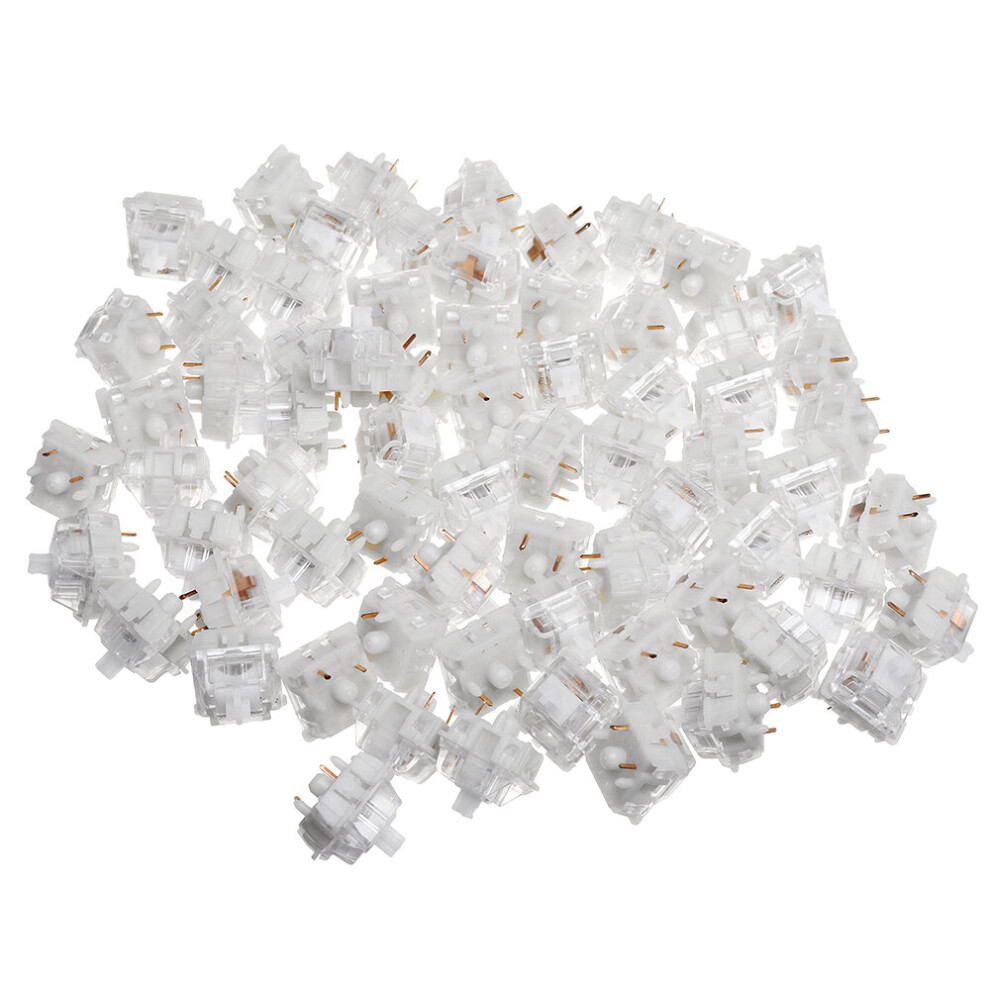 70Pcs Pack 5 Pin Gateron Silent Switch Mechanical Switch For Mechanical Gaming Keyboard White 3796736957769