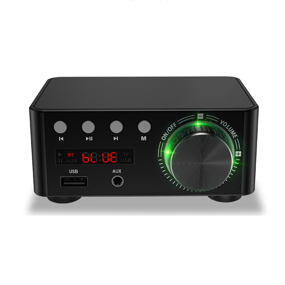 Hifi Mini Digital Amplifier Bluetooth 5.0 Amplifier Rca Stereo Sound Tf Card U Disk Aux Lossless Sound Powerful Digital Amplifier For Tv Computer Black/Silver 6900071562138