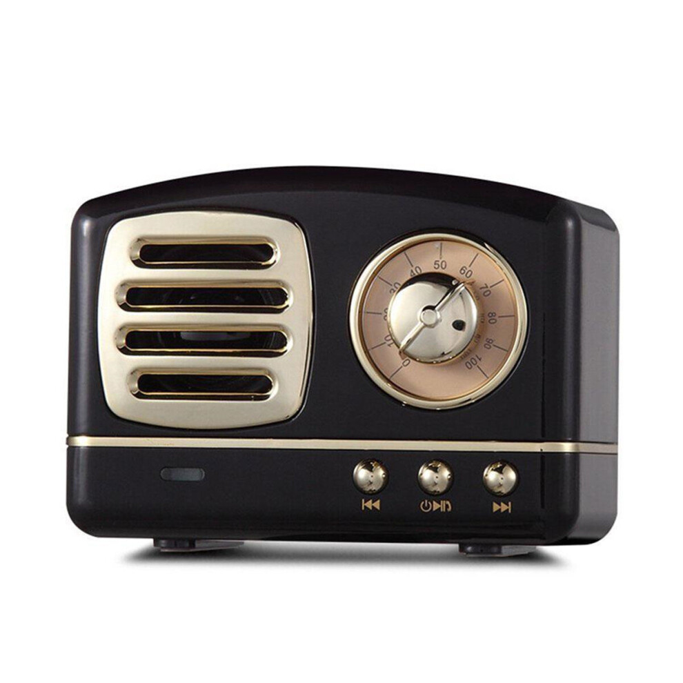 Hifi Mini Retro Wireless Bluetooth Speaker Portable Fm Radio Tf Card U Disk 3.5Mm Audio Speaker With Mic 847431757659