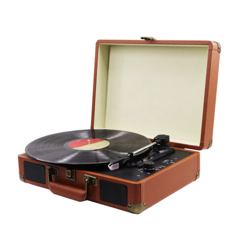 Phonograph Turntables Record Player Retro Vinyl Phonograph Record Player Suitcase USB Bluetooth Speaker 1