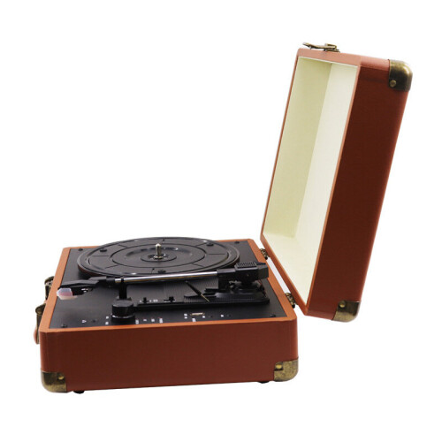 Phonograph Turntables Record Player Retro Vinyl Phonograph Record Player Suitcase USB Bluetooth Speaker 2